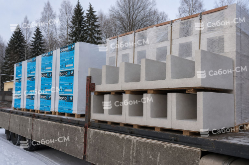Газобетонные П-образные блоки Бонолит 500х200х250, D500